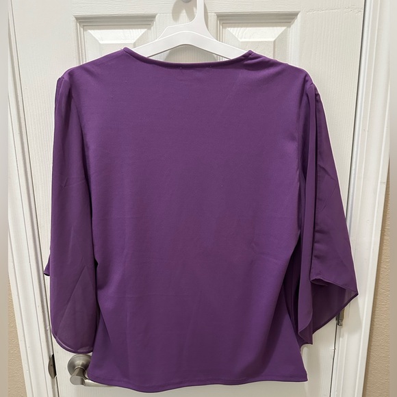 GRACE KARIN Women 3/4 Chiffon Sleeve Dressy Blouse Wrap Elastic Shirt XL - Picture 3 of 10